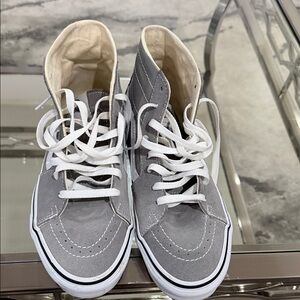 Vans Gray and White High-Top Sneakers